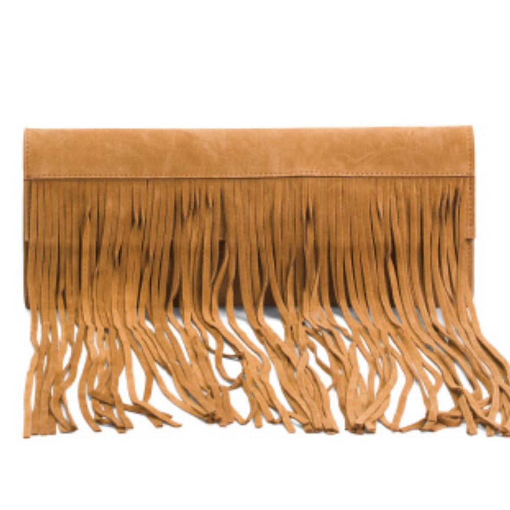 NWT House of Harlow 1960 Fringe Genuine Leather Bag Purse